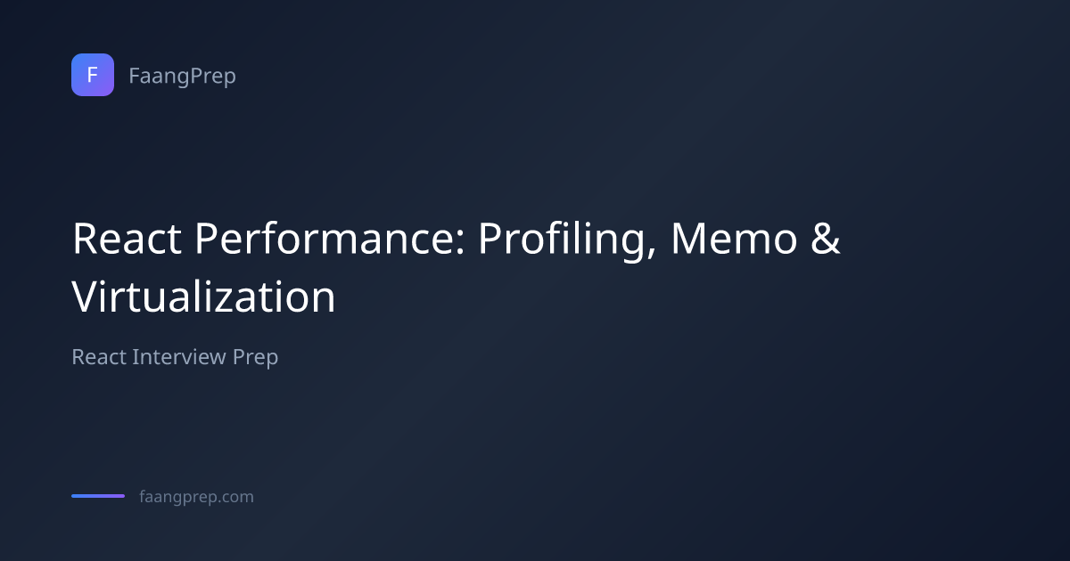 React Performance: Profiling, Memo & Virtualization | FaangPrep