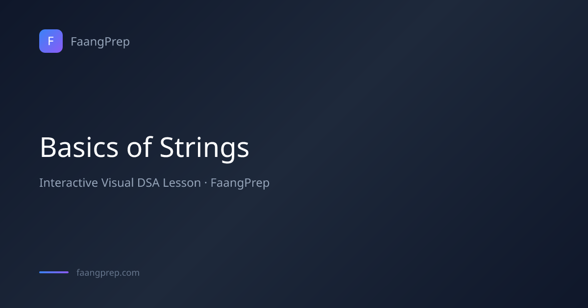 Basics of Strings - Visual DSA Lesson with Code & Visualization | FaangPrep