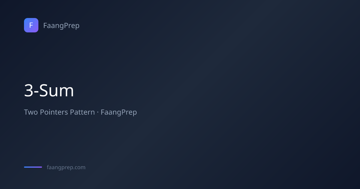 3-Sum - Two Pointers Pattern with Examples & Code | FaangPrep